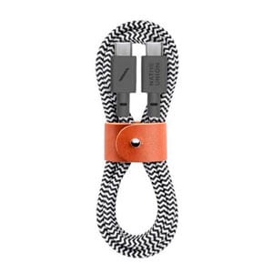 Cable Belt Type-C Zebra 1.2M En Negro Con Blanco