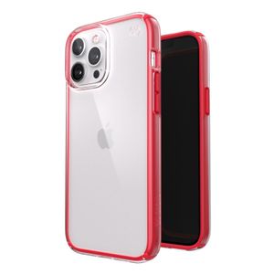 Funda Para Iphone 13 Pro Max Presidio Perfect Clear Geometry Con Impactium Y Microban En Transparente Con Rojo