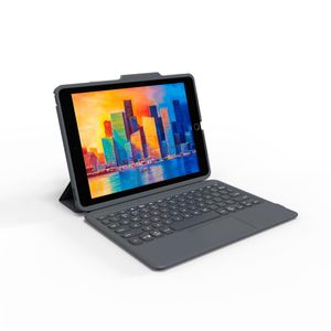 Funda Para iPad 10.2 (7Th, 8Th Y 9Th Gen) Pro Keys Touch With Trackpad Wireless Keyboard En Gris