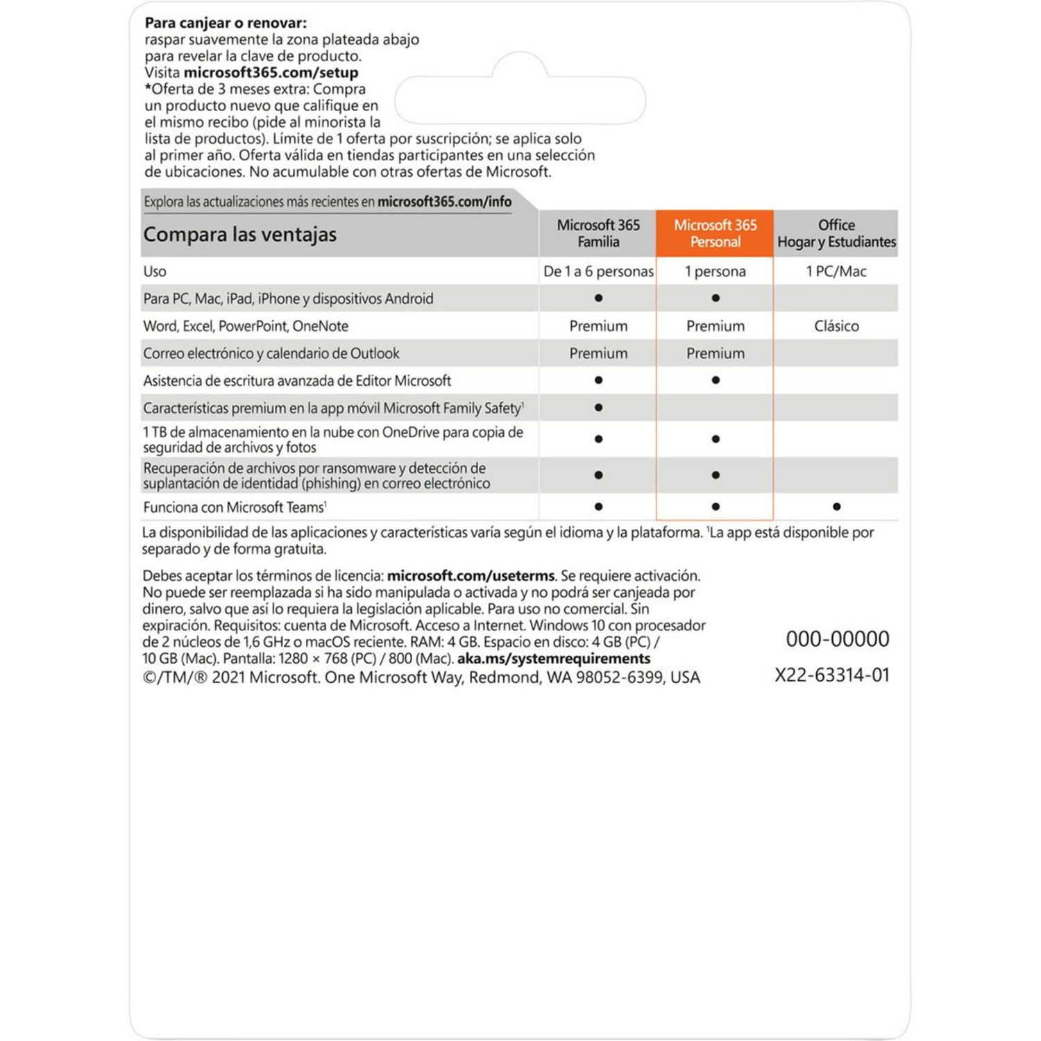 Microsoft Office 365 Personal - Paquete De Programas Para Teléfono