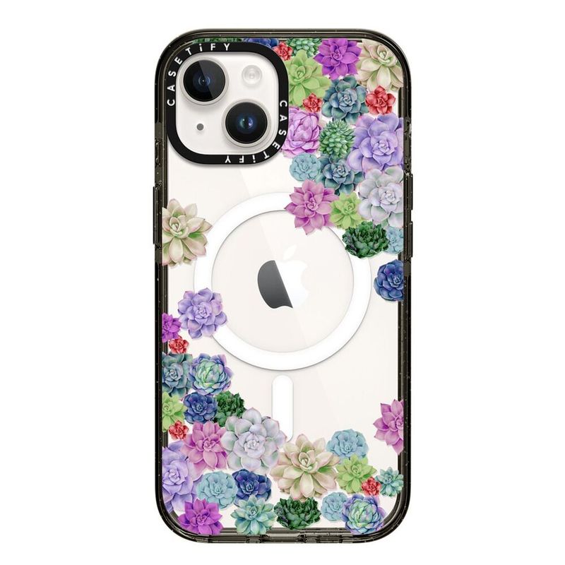 Funda Para iPhone 15 Plus Impact Compatible Con MagSafe En Succulent Floral