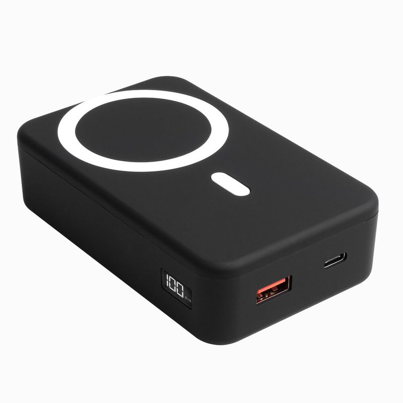 ESR Banco de energía inalámbrico con soporte de 10,000 mAh con cable USB-C,  compatible con batería MagSafe, cargador portátil inalámbrico magnético