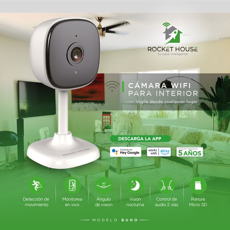 Camara Interior Wifi Buho En Blanco