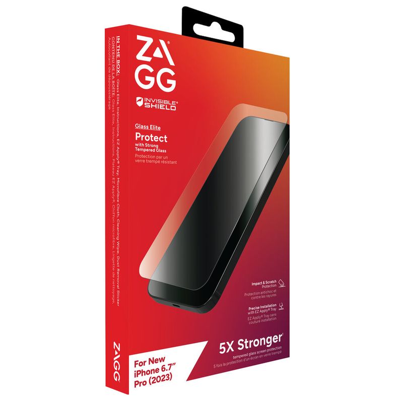 Protector de Pantalla Zagg Glass Elite+ iPhone 13 Pro Max - Transparente