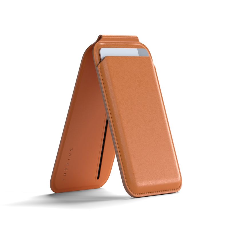 Cartera Magnetica Con Soporte Compatible Con MagSafe Para iPhone En Naranja