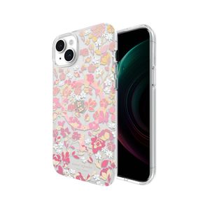 Funda Para iPhone 15 Plus Protective Hardshell Compatible Con MagSafe y Antimicrobial En Flowered Pink Ombre