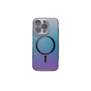 Funda Para iPhone 15 Pro Compatible Con MagSafe En Iridiscente Con Marco Glitter
