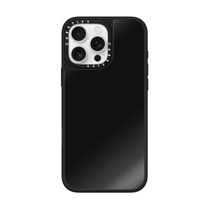 Funda Para iPhone 16 Pro Max Mirror Compatible Con MagSafe En Negro Con Bumper Negro