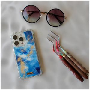 Funda Para iPhone 15 Pro En Transparente Blue Marble