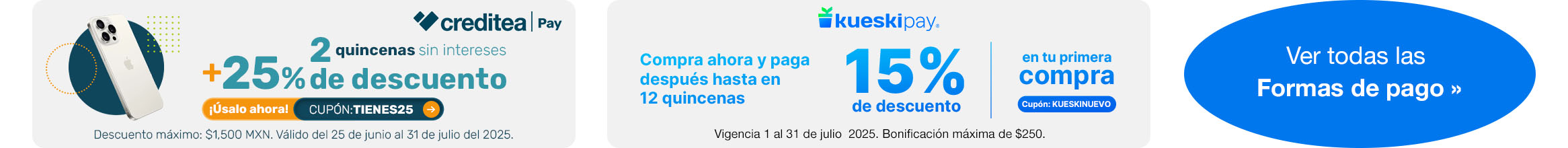 Formas de pago con promociones