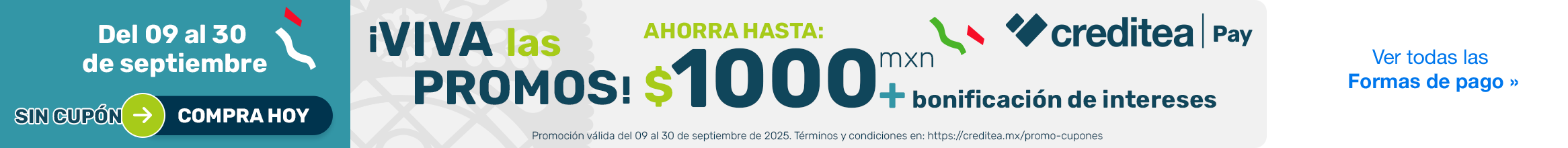 Formas de pago con promociones