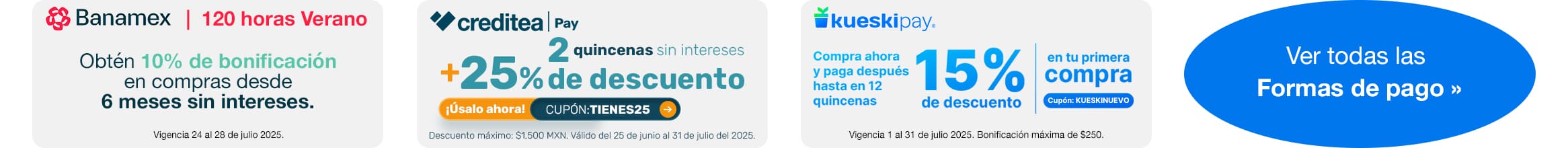 Formas de pago